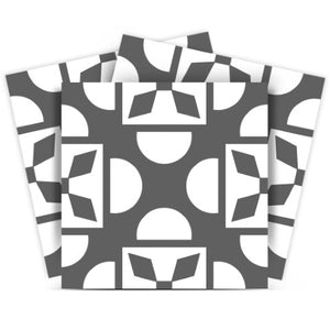 Homeroots 12" Stylish Dark Gray & White Peel And Stick Tile Stickers – Perfect For Fun Home Makeovers! 12" X 12" Vinyl 555915