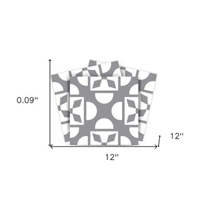 Homeroots 12" Light Gray And White Coli Peel And Stick Tiles - Transform Your Space With Easy Diy Decor! 12" X 12" Vinyl 555916