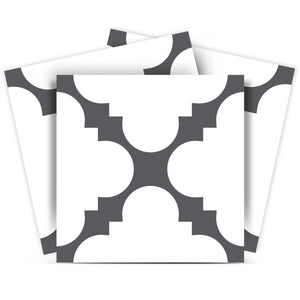 Homeroots 12" Peel And Stick Dark Gray And White Tri Tiles – Versatile Decorative Stickers For Home Makeover! 12" X 12" Vinyl 555917