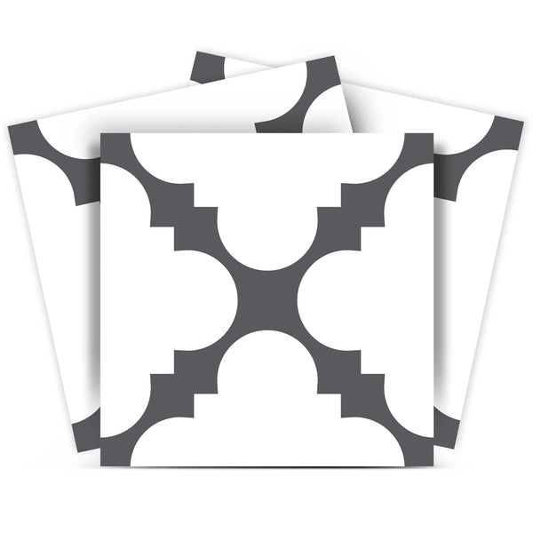 Homeroots 12" Peel And Stick Dark Gray And White Tri Tiles – Versatile Decorative Stickers For Home Makeover! 12" X 12" Vinyl 555917