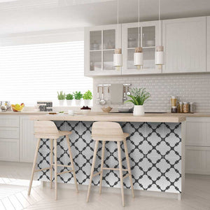 Homeroots 12" Peel And Stick Dark Gray And White Tri Tiles – Versatile Decorative Stickers For Home Makeover! 12" X 12" Vinyl 555917