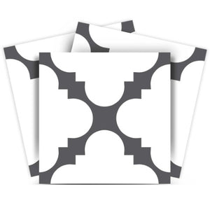 Homeroots 12" Peel And Stick Dark Gray And White Tri Tiles – Versatile Decorative Stickers For Home Makeover! 12" X 12" Vinyl 555917