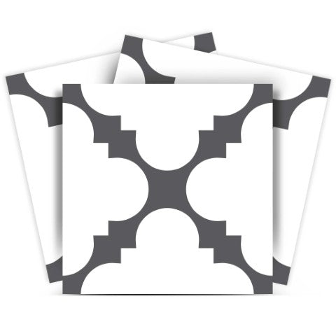 Homeroots 12" Peel And Stick Dark Gray And White Tri Tiles – Versatile Decorative Stickers For Home Makeover! 12" X 12" Vinyl 555917