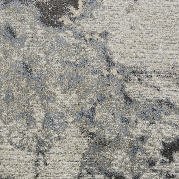 HomeRoots 9' Modern Abstract Area Rug in Gray, Black, and Ivory - Durable, Soft, and Stylish for Any Room 9' X 13' 555918