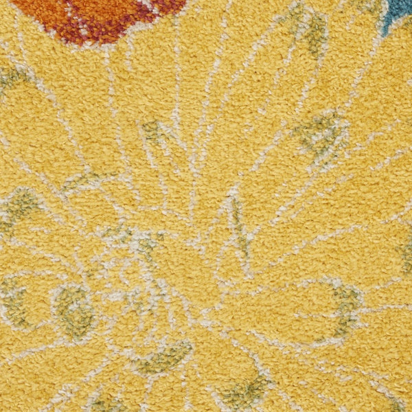 HomeRoots 9' Blue Botanical Leaves Area Rug - Elegant Power Loom Construction for Modern Living Spaces 9' X 12' 555928