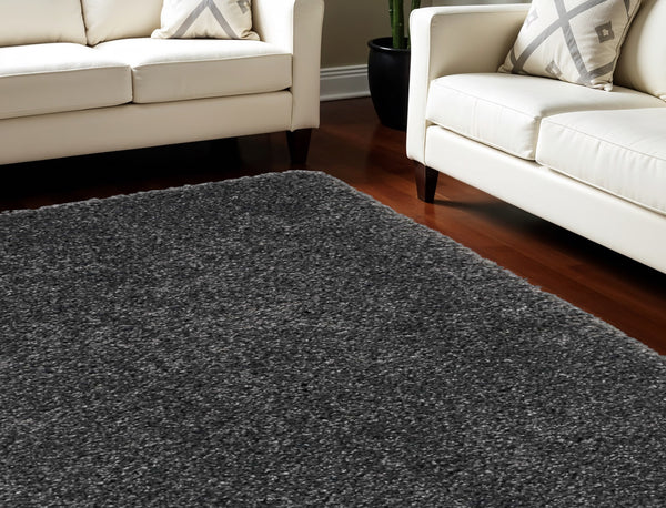 Homeroots 9' X 12' Gray Shag Area Rug  Polypropylene 555936