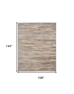 Homeroots 9' X 12' Ivory And Gray Abstract Non Skid Area Rug  Polypropylene 555941