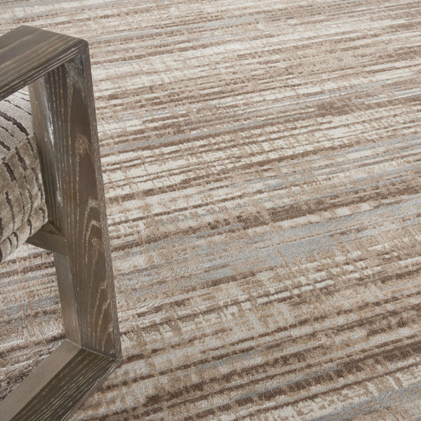 HomeRoots 9' Ivory and Gray Abstract Area Rug - Durable Non-Skid Design Perfect for High-Traffic Spaces 9' X 12' 555941