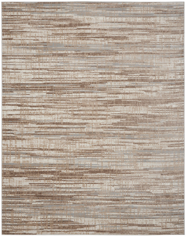 Homeroots 9' X 12' Ivory And Gray Abstract Non Skid Area Rug  Polypropylene 555941