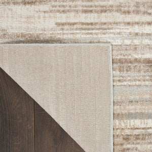 HomeRoots 9' Ivory and Gray Abstract Area Rug - Durable Non-Skid Design Perfect for High-Traffic Spaces 9' X 12' 555941