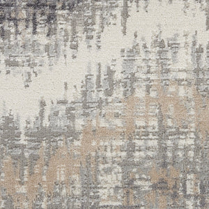 HomeRoots 9' Abstract Area Rug in Ivory, Gray & Brown – Durable, Stain-Resistant Design for Modern Spaces 9' X 12' 555942