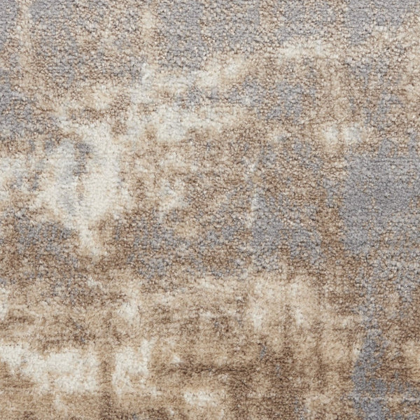 HomeRoots 9' Gray and Ivory Abstract Area Rug - Durable, Stain-Resistant Design for Modern Living Spaces 9' X 12' 555943