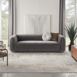 HomeRoots 9' Gray and Ivory Abstract Area Rug - Durable, Stain-Resistant Design for Modern Living Spaces 9' X 12' 555943