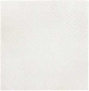 HomeRoots 9' Ivory and White Square Geometric Area Rug – Modern Indoor/Outdoor Accent for Stylish Spaces 555946