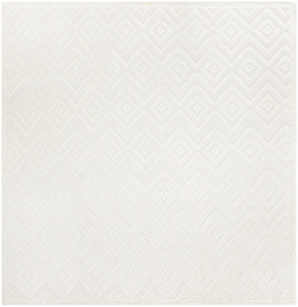 HomeRoots 9' Ivory and White Square Geometric Area Rug – Modern Indoor/Outdoor Accent for Stylish Spaces 555946