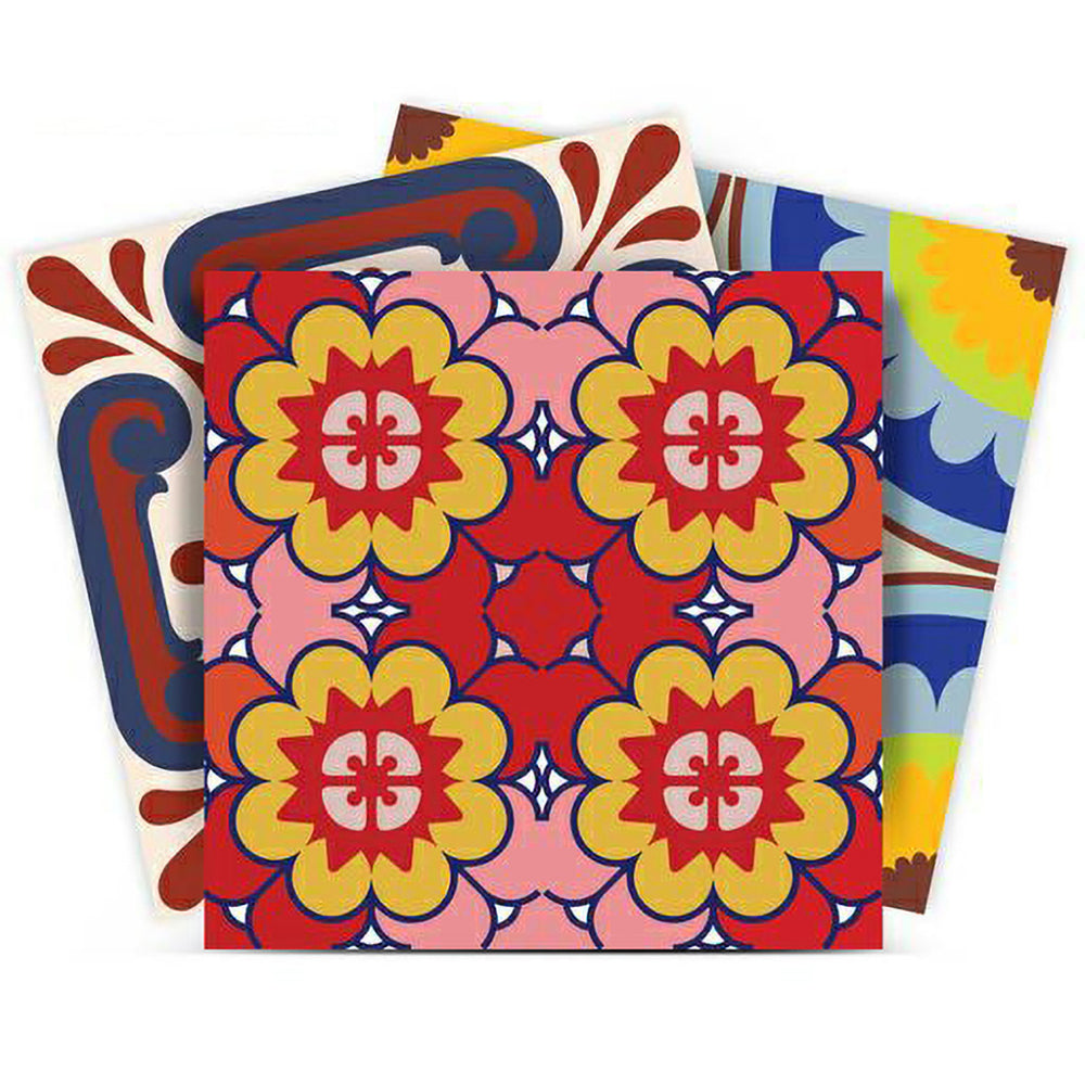 Homeroots 12" Multi-color Peel And Stick Removable Tiles - Fun, Versatile Décor For Any Room Makeover! 12" X 12" Vinyl 555950