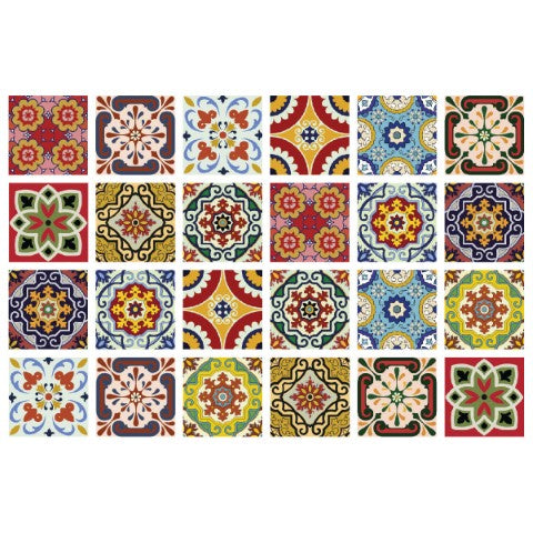 Homeroots 12" X 12" Multi-color Mediterra Mosaic Peel And Stick Tiles For Effortless Home Makeovers Today! 12" X 12" Vinyl 555953
