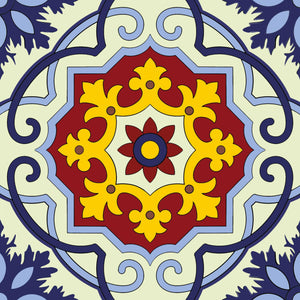 Homeroots 12" Blue And Yellow Mosaic Peel And Stick Tiles – Vibrant, Removable Decor For Effortless Makeovers! 12" X 12" Vinyl 555956