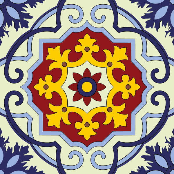 Homeroots 12" Blue And Yellow Mosaic Peel And Stick Tiles – Vibrant, Removable Decor For Effortless Makeovers! 12" X 12" Vinyl 555956