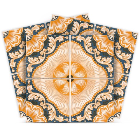 Homeroots 12" Golden Deco Peel And Stick Tiles - Colorful, Removable Stickers For Easy Home Makeovers! 12" X 12" Vinyl 555957