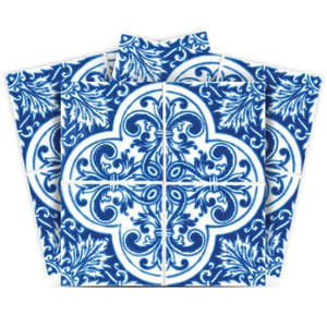 Homeroots 12" Blue And White Cross Peel And Stick Tiles - Easy Diy Home Decor For Stylish Room Transformations 12" X 12" Vinyl 555962