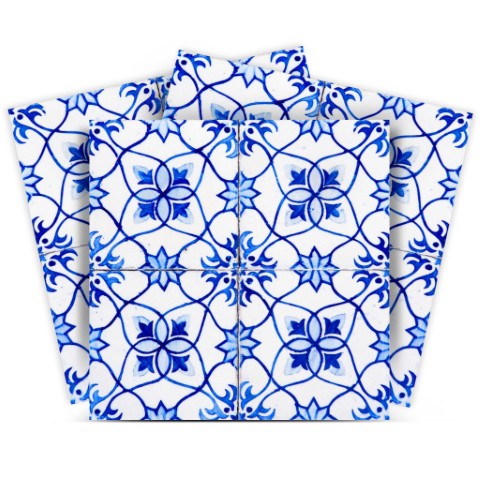 Homeroots 12" Blue Micro Peel And Stick Removable Tiles - Vibrant, Easy-to-apply Decor For Any Room Makeover! 12" X 12" Vinyl 555964