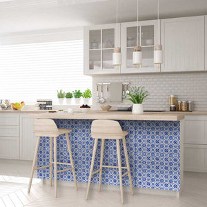 Homeroots 12" Blue Micro Peel And Stick Removable Tiles - Vibrant, Easy-to-apply Decor For Any Room Makeover! 12" X 12" Vinyl 555964