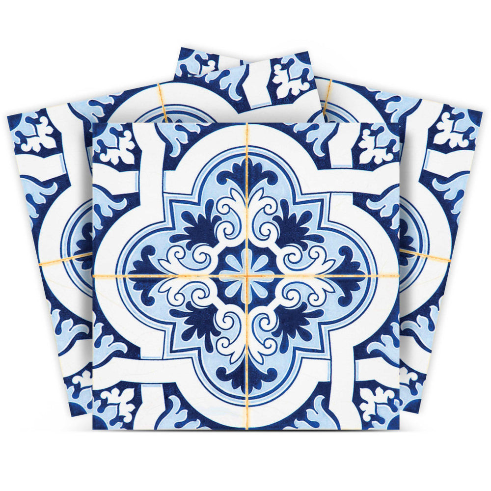 Homeroots 12" Blue Mia Peel And Stick Removable Tiles - Colorful, Easy-to-apply Décor For Any Room Makeover! 12" X 12" Vinyl 555965