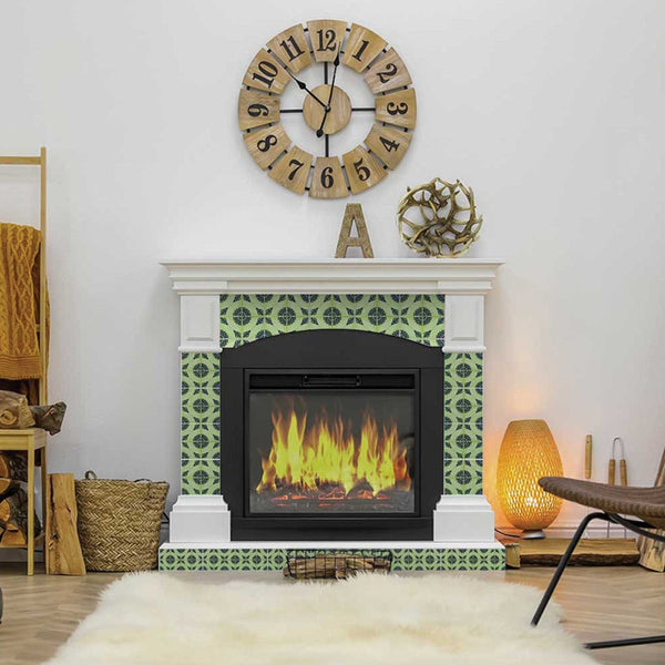 Homeroots 12" Green Aegean Orb Peel And Stick Tiles - Vibrant, Easy-to-use Stickers For Home Decor Makeover 12" X 12" Vinyl 555970