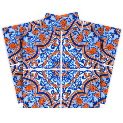 Homeroots 12" Blue Rust Zio Removable Peel And Stick Tiles - Colorful Décor For Easy Home Makeovers & More! 12" X 12" Vinyl 555976