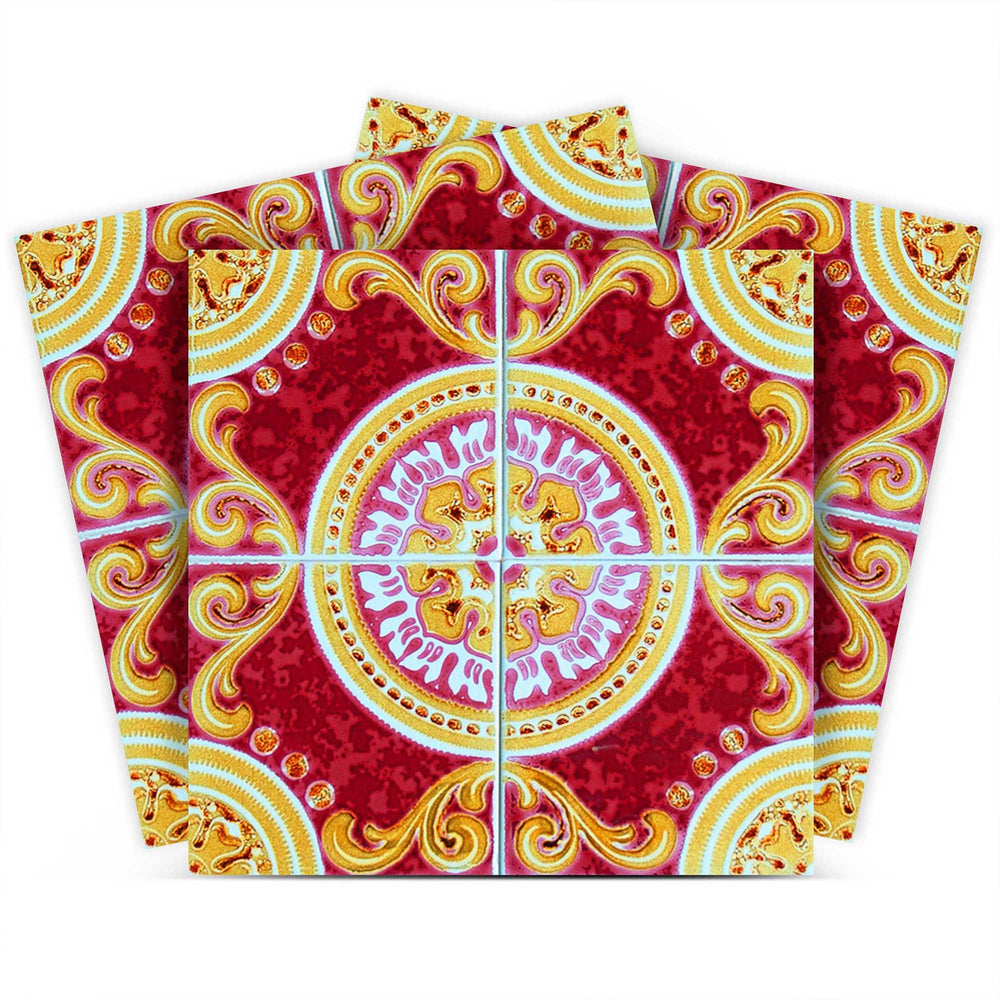 Homeroots 12" Multi-color Peel And Stick Tile Stickers - Easy Removable Decor For Home Makeovers & Rentals 12" X 12" Vinyl 555979