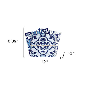 Homeroots 12" Azul Multi Mosaic Peel And Stick Tiles - Vibrant, Easy To Apply Decals For Your Home Decor Needs! 12" X 12" Vinyl 555980