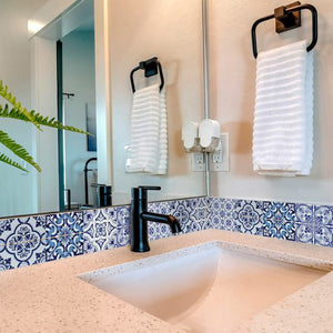 Homeroots 12" Azul Multi Mosaic Peel And Stick Tiles - Vibrant, Easy To Apply Decals For Your Home Decor Needs! 12" X 12" Vinyl 555980