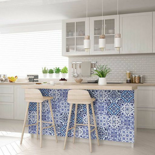 Homeroots 12" Azul Multi Mosaic Peel And Stick Tiles - Vibrant, Easy To Apply Decals For Your Home Decor Needs! 12" X 12" Vinyl 555980