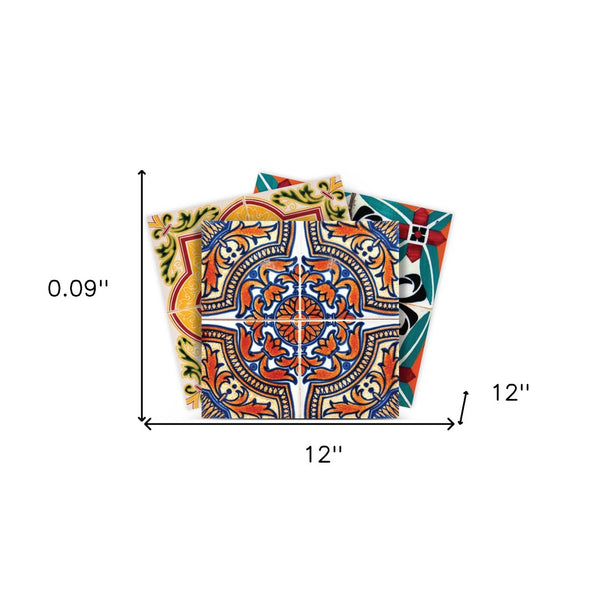 Homeroots 12" Addina Multi Mosaic Peel And Stick Tiles – Vibrant, Easy-apply Décor For Any Room Makeover! 12" X 12" Vinyl 555988