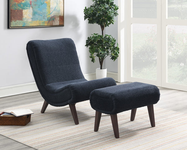 OSP Home Furnishings Hawkins Lounger with Ottoman Indigo