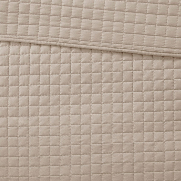 JLA Home 510 Design - 3 Reversible Quilt Set with Ultra-Soft Microfiber, Quilted Checkered Texture, Machine-Washable Comfort Khaki 5DS13-0032
