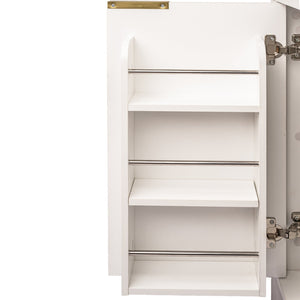 English Elm 71" Fluted Tall Arched Pantry Cabinet with Tempered Glass Door, Adjustable Shelves, Silent Drawer, Anti-Tip Safety and Stylish Metal Handles for Kitchen Living Dining White W2917P384723