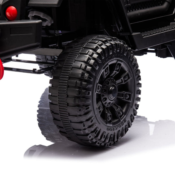 English Elm 24v Kids Electric Ride on Car with Parental Remote Dual Motors and Four Wheel Suspension Black W1578P208321