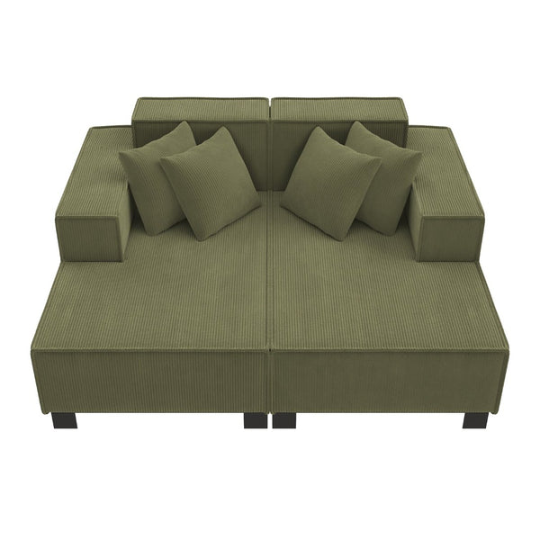 English Elm Swivel Barrel Accent Chair Chenille Tufted Round Club Seat for Living Room Lounge Green N719S002221F