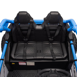 English Elm 24v Two Seater Kids Utv with Parental Remote Dual Motors Four Wheel Suspension Led Blue W1578P198432