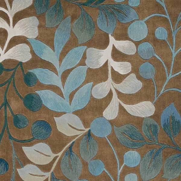 HomeRoots 8' Brown Botanical Leaves Area Rug - Durable, Stain-Resistant, Perfect for Homes with Kids & Pets 8' X 11' 556012