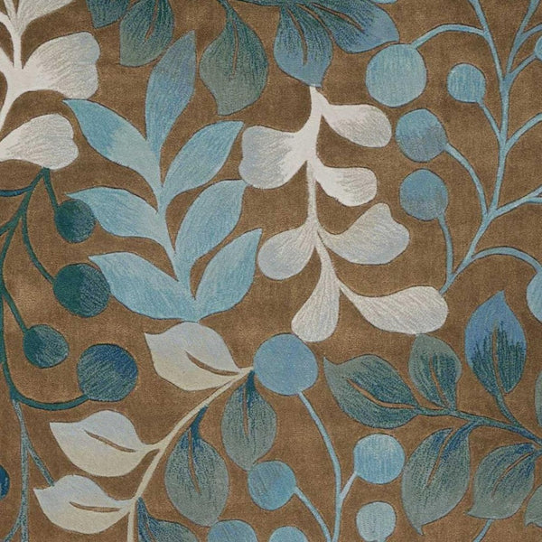HomeRoots 8' Brown Botanical Leaves Area Rug - Durable, Stain-Resistant, Perfect for Homes with Kids & Pets 8' X 11' 556012