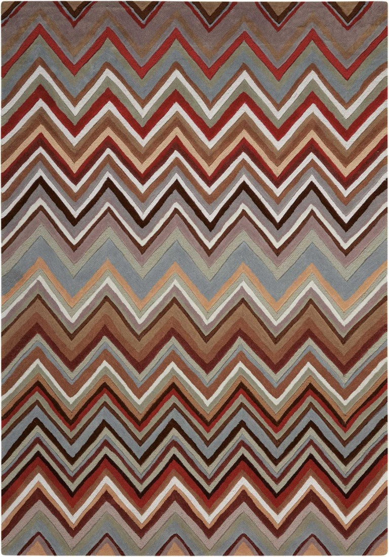 HomeRoots Chevron Polyester Area Rug Bold Geometric Pattern Stain Resistant for Living and Dining Rooms 8' x 11' 556013