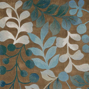 HomeRoots 8' Brown Botanical Leaves Area Rug - Durable, Stain-Resistant, Perfect for Homes with Kids & Pets 7' X 9' 556014