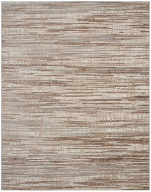 HomeRoots 8' Ivory and Gray Abstract Non-Skid Area Rug - Durable, Stain-Resistant, Modern Design for Any Room 8' X 11' 556023