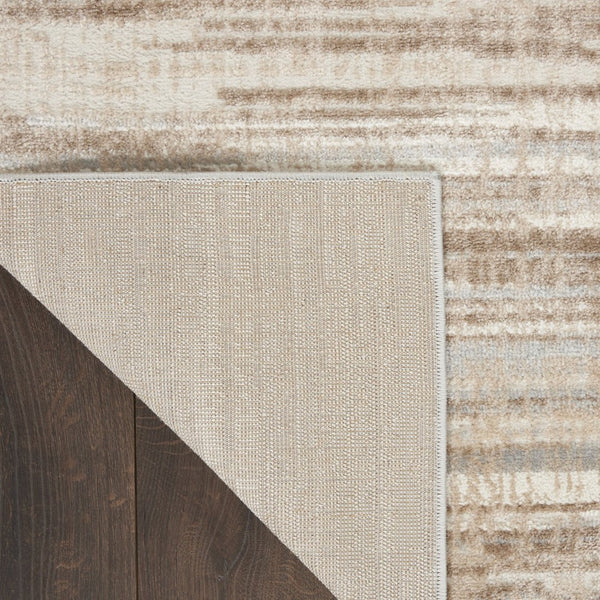 HomeRoots 8' Ivory and Gray Abstract Non-Skid Area Rug - Durable, Stain-Resistant, Modern Design for Any Room 8' X 11' 556023
