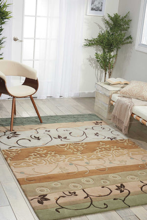 HomeRoots 7' Contemporary Floral Vines Area Rug in Black, Gray & Tan - Stain-Resistant, Durable & Stylish 556036