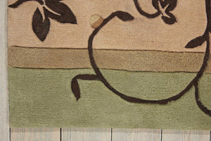HomeRoots 7' Contemporary Floral Vines Area Rug in Black, Gray & Tan - Stain-Resistant, Durable & Stylish 556036
