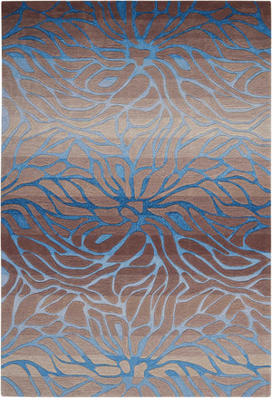Homeroots 4' X 6' Gray And Blue Abstract Area Rug  Polyester 556053